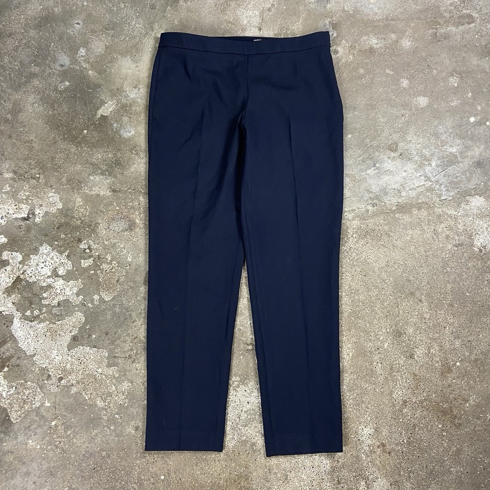 Hugo Boss Tailored Dress Pants Women's Size 6 Navy‎ Blue Pleated Side Zip